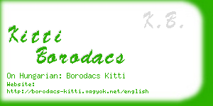 kitti borodacs business card